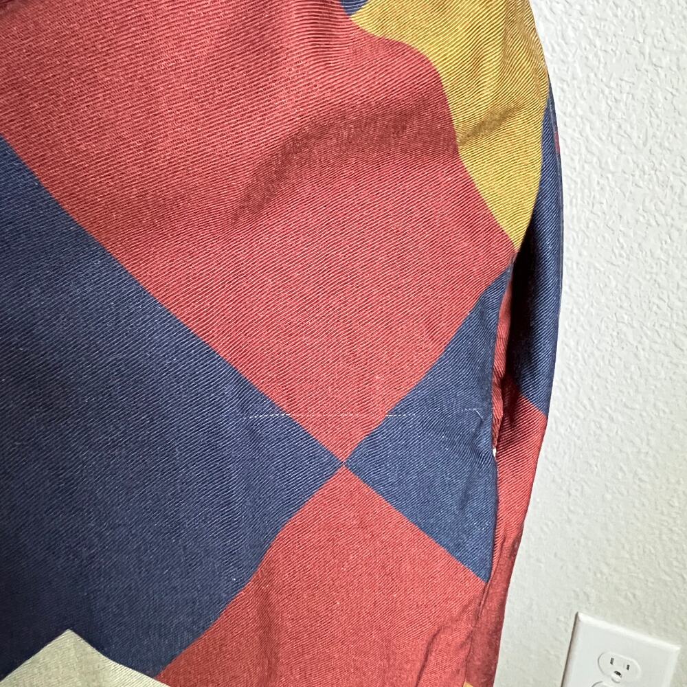Palava Vintage-Inspired Geometric Print Shirt Dress Women's 10 Flawed - Picture 11 of 11